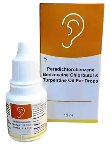 Paradichlorobenzene Benzocaine Chlorbutol and Turpentine Oil Ear Drops